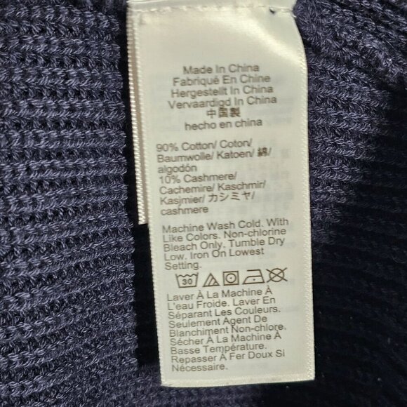 J.crew Cotton-Blend Ribbed Turtleneck‎ Sweater Relaxed Fit Navy Women's XS NWT - Picture 9 of 12